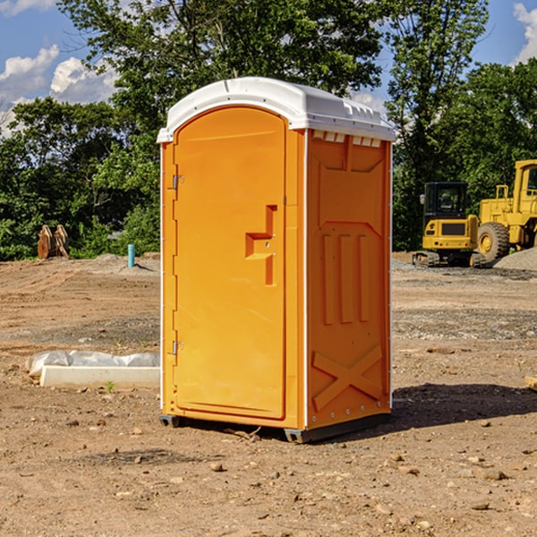 how often are the porta potties cleaned and serviced during a rental period in Dearborn County